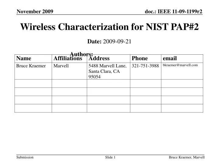 wireless characterization for nist pap 2