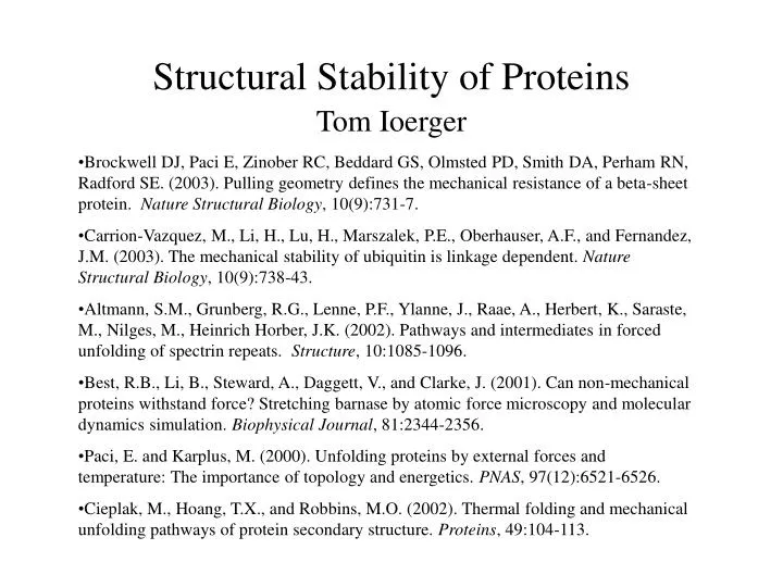 structural stability of proteins