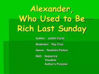 alexander who used to be rich last sunday