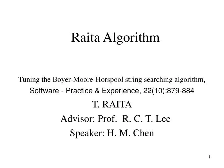 raita algorithm