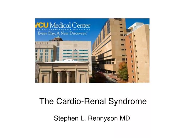 the cardio renal syndrome stephen l rennyson md