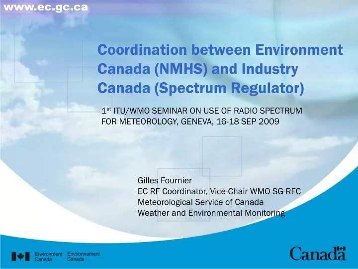 coordination between environment canada nmhs and industry canada spectrum regulator