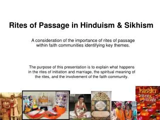 rites of passage in hinduism sikhism
