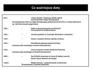 co wa niejsze daty