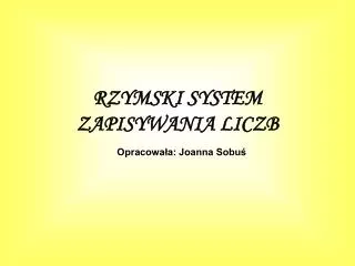 rzymski system zapisywania liczb
