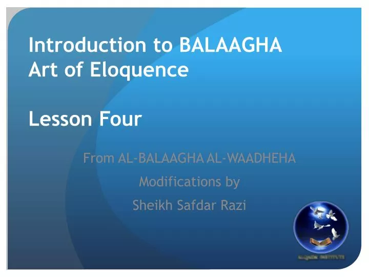 introduction to balaagha art of eloquence lesson four