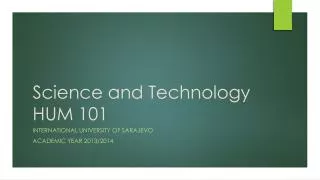 science and technology hum 101