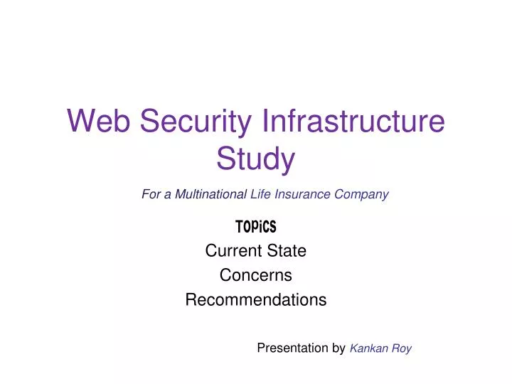 web security infrastructure study