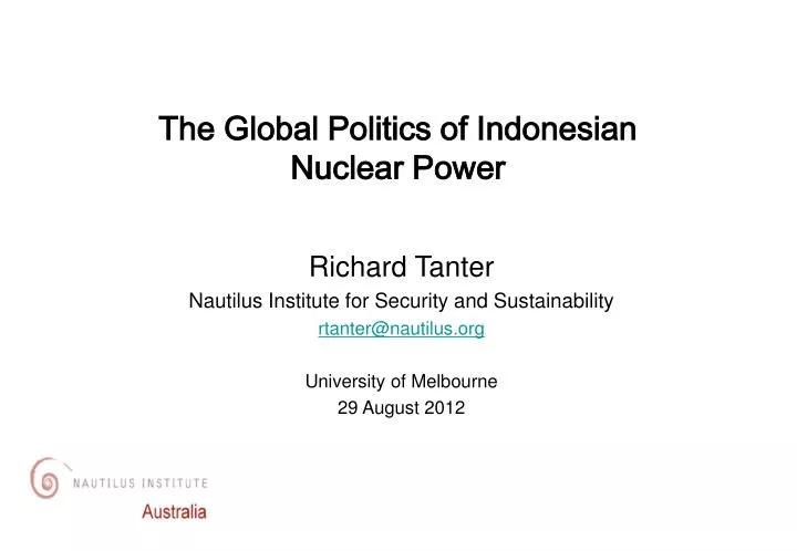 the global politics of indonesian nuclear power