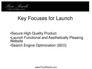 Key Focuses for Launch