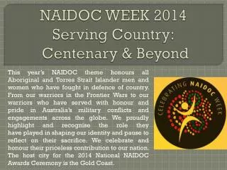 naidoc week 2014 serving country centenary beyond