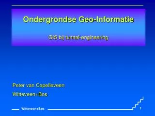 ondergrondse geo informatie gis bij tunnel engineering