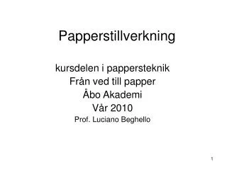 papperstillverkning