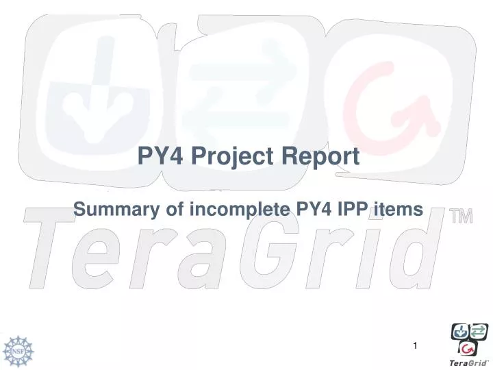 py4 project report summary of incomplete py4 ipp items