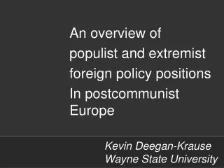 Kevin Deegan-Krause Wayne State University