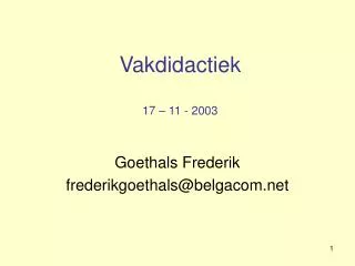 vakdidactiek 17 11 2003