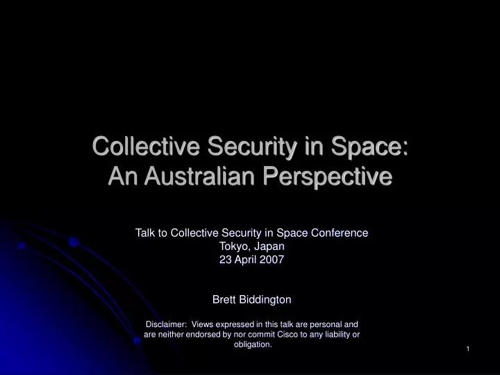 collective security in space an australian perspective
