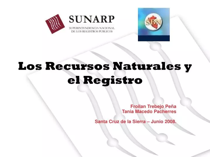 los recursos naturales y el registro