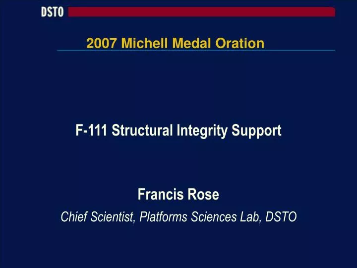 2007 michell medal oration