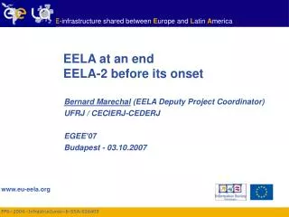 EELA at an end EELA-2 before its onset