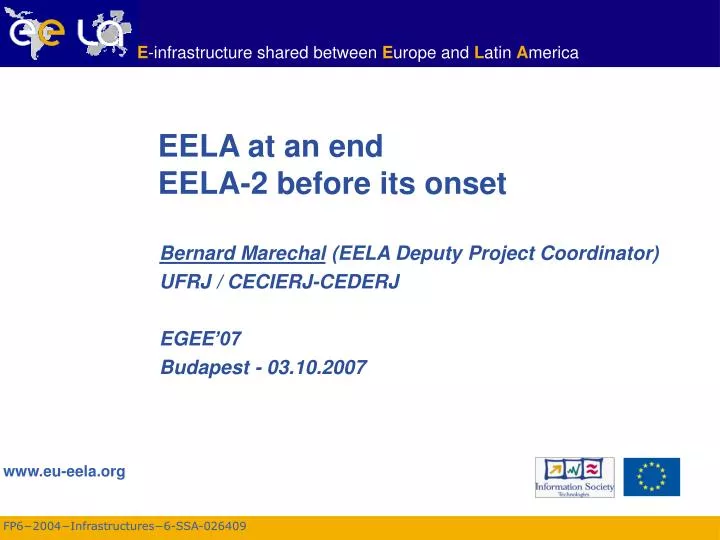 eela at an end eela 2 before its onset