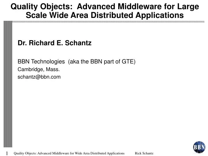 quality objects advanced middleware for large scale wide area distributed applications