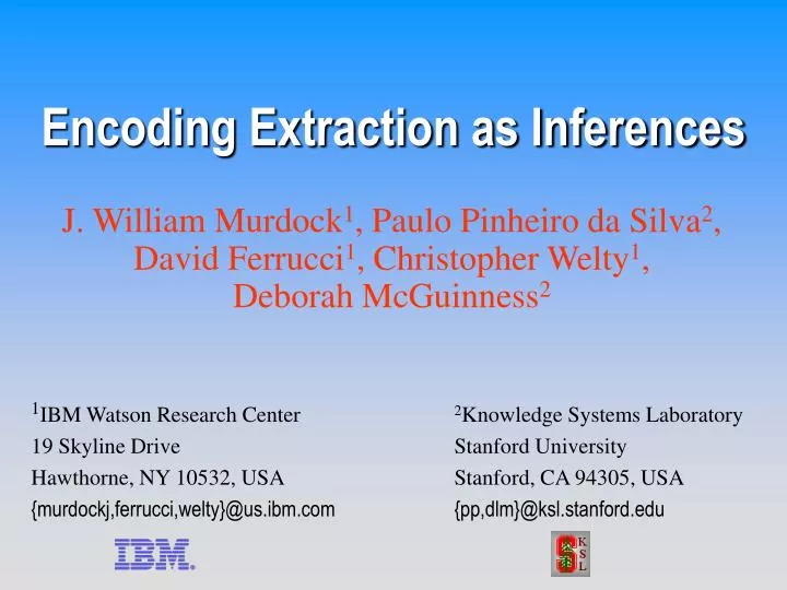 encoding extraction as inferences