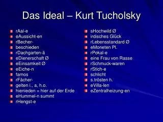 das ideal kurt tucholsky