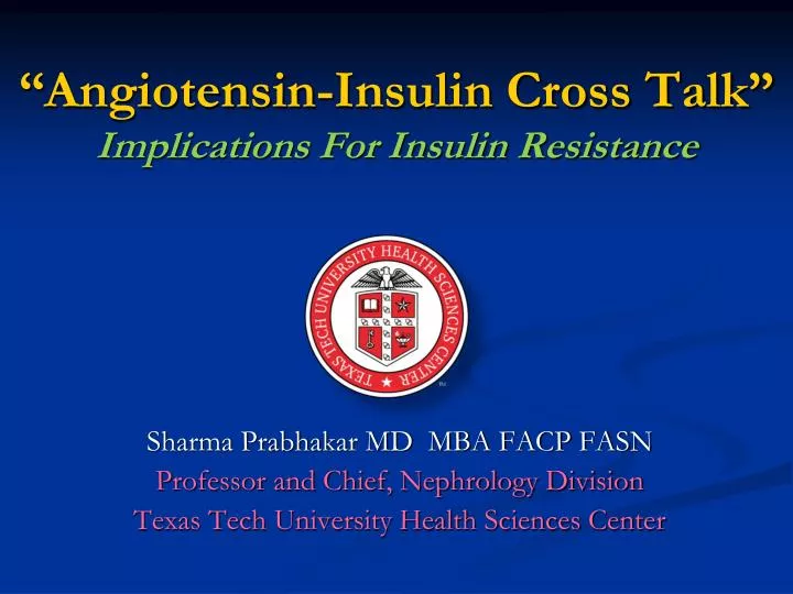 angiotensin insulin cross talk implications for insulin resistance