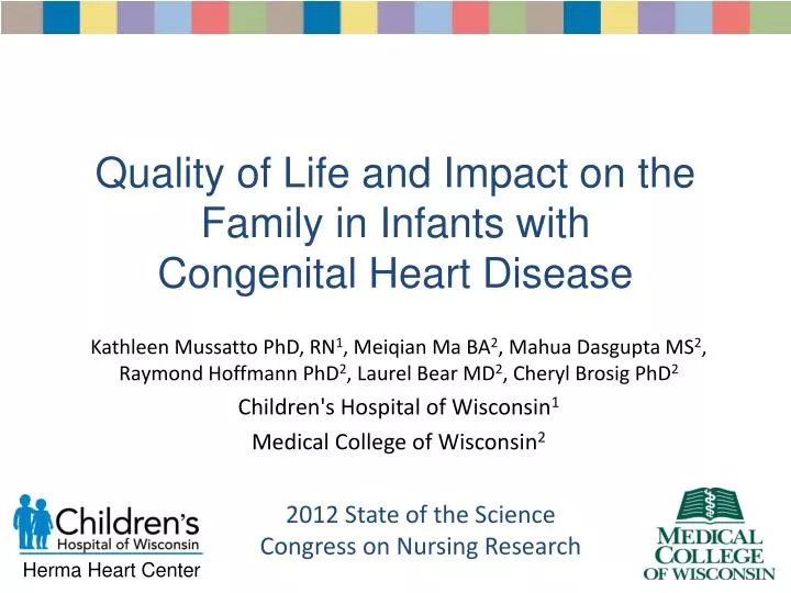 quality of life and impact on the family in infants with congenital heart disease