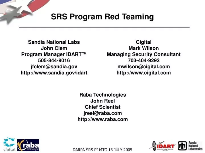 srs program red teaming