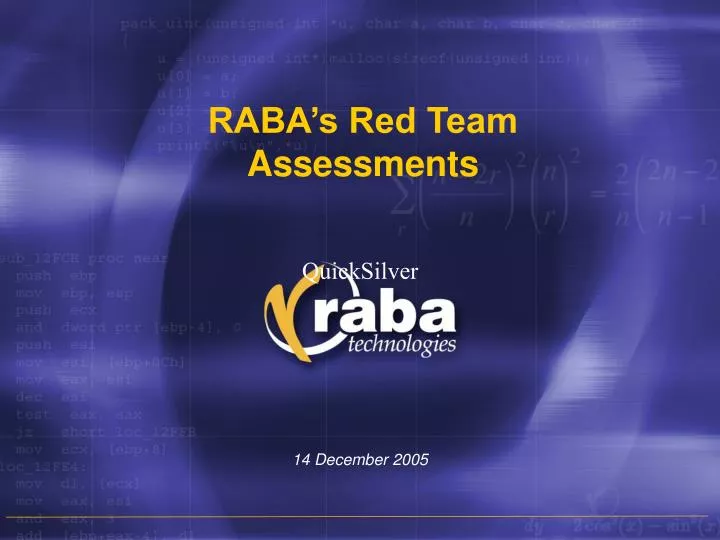 raba s red team assessments