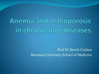 A nemi a and osteoporosis in chronic lung diseases