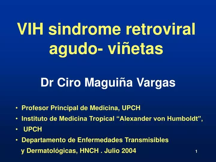 vih sindrome retroviral agudo vi etas