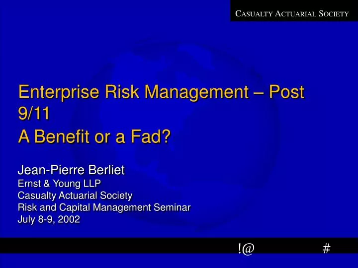 enterprise risk management post 9 11 a benefit or a fad