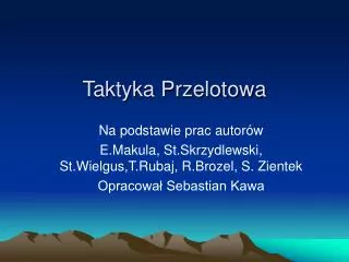taktyka przelotowa