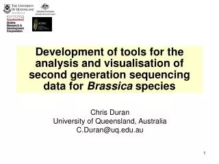 Chris Duran University of Queensland, Australia C.Duran@uq.au