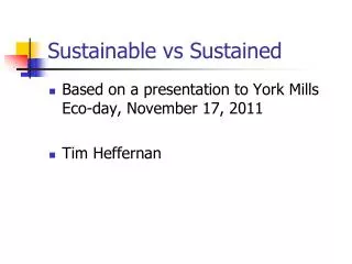 Sustainable vs Sustained