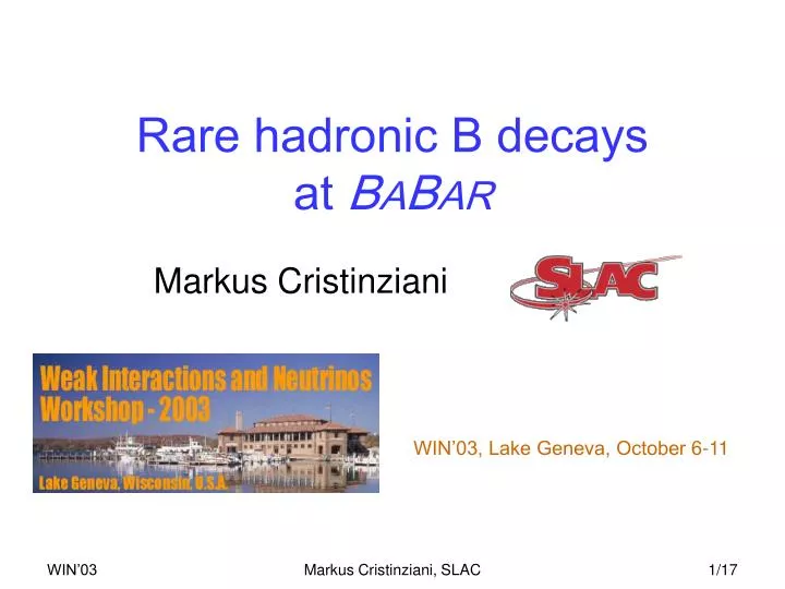 rare hadronic b decays at b a b ar