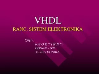vhdl ranc sistem elektronika