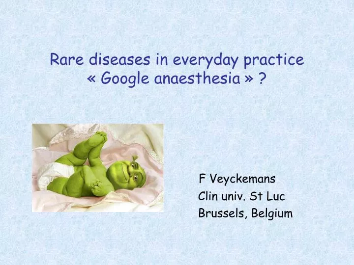 rare diseases in everyday practice google anaesthesia