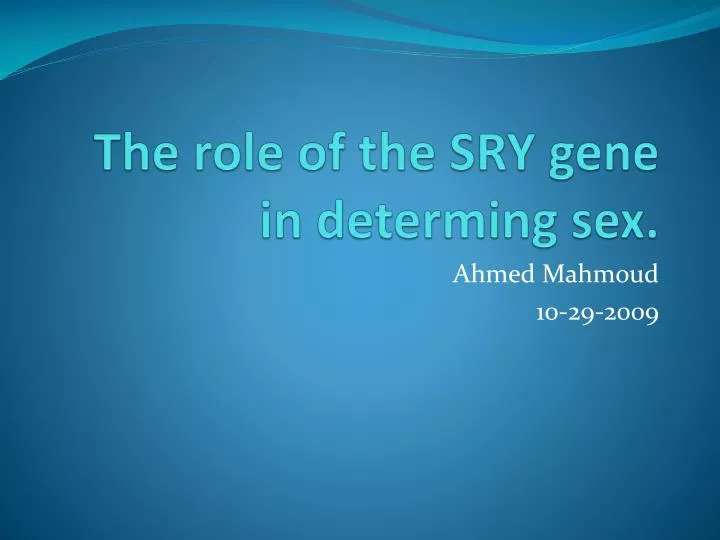 the role of the sry gene in determing sex