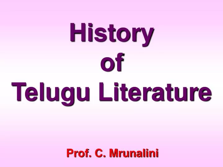 history of telugu literature