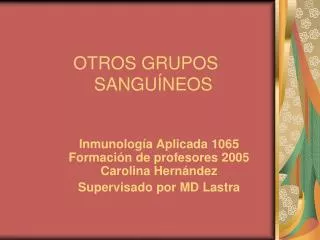 otros grupos sangu neos