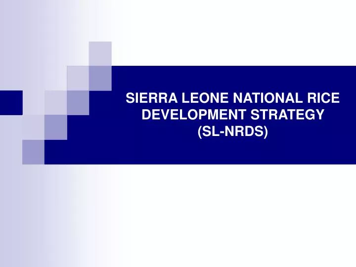 sierra leone national rice development strategy sl nrds
