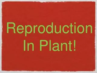 Reproduction In Plant!