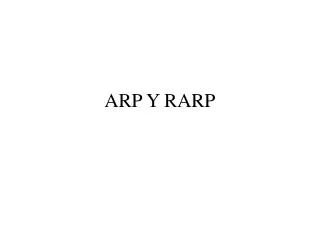 arp y rarp
