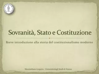 sovranit stato e costituzione