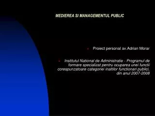 medierea si managementul public