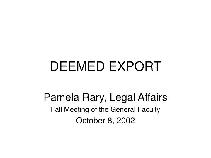 deemed export